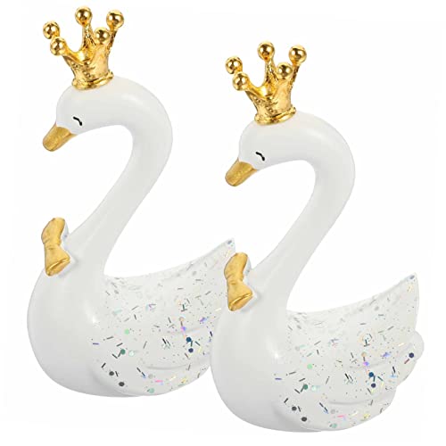 ERINGOGO Schwan Spielzeug Figuren Harz Handwerk Mini Schwan Figuren Für Garten Auto Ornamente Wohnkultur von ERINGOGO