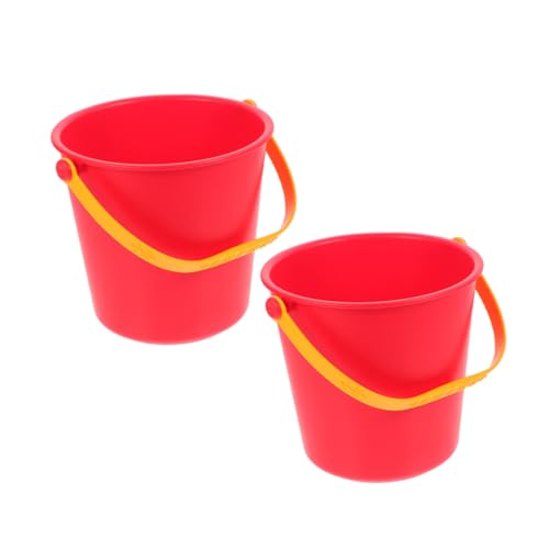 ERINGOGO Tragbares Strandspielzeug-Set 2-teilig Rote Sandeimer Mit Griffen Outdoor-Spielzeug Für Jungen Und Mädchen Leicht Zu Reinigen Und Aufzubewahren ERINGOGO Tragbares Strandspielzeug-Set 2-teilig Rote Sandeimer Mit Griffen Outdoor-Spielzeug Für Jungen Und Mädchen Leicht Zu Reinigen Und Aufzubewahren von ERINGOGO