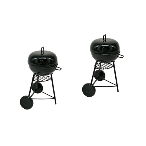 ERINGOGO 2St Miniatur-Bohrerfiguren die unbeirrbaren stalwart blacki Werkzeug zum Kochen von Spiel Miniaturfiguren Modelle Mini-Grill Camping-Layout-Stütze Metall Zubehör von ERINGOGO