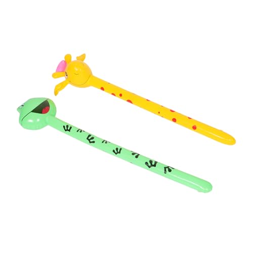 ERINGOGO 2stücke Aufblasbare Tierköpfe Lustige Giraffe Frosch Spielzeuge Mit Langen Sticks Für Kindergeburtstagsfeiern Deko Und Spielspaß Fördert Bewegung Und Aktivitäten von ERINGOGO