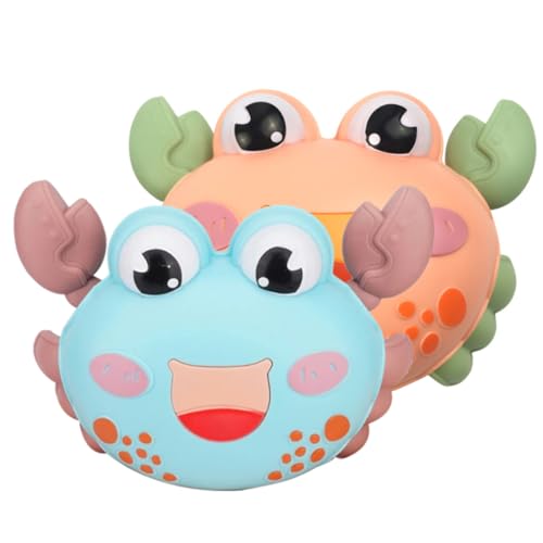 ERINGOGO 2Stücke Cartoon Tier Drücken Und Spielzeugfahrzeuge Reibungsbetriebene Krabbenspielzeuge Für Tierdesign Für Kleinkinder Fördert Kreativität von ERINGOGO