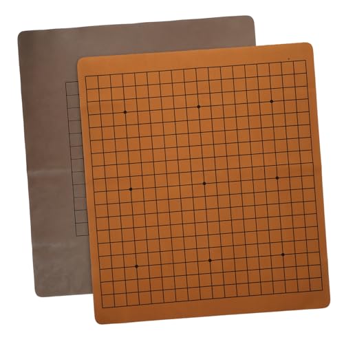 ERINGOGO 2Stücke Doppelseitige Schachbretter aus PU Faltbare Spielplatten für Gobang und Schach Bequemes Brettspielzubehör für Reisen und Spieleabende Zufällige Farben von ERINGOGO
