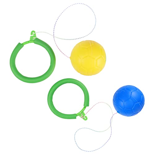 ERINGOGO 2Stücke Einbeinhüpfball Lustiges Fitnessspielzeug für Drinnen und Draußen Bouncy Ball mit Blinkendem Springring für Spiele Farblich Gemischte Auswahl von ERINGOGO