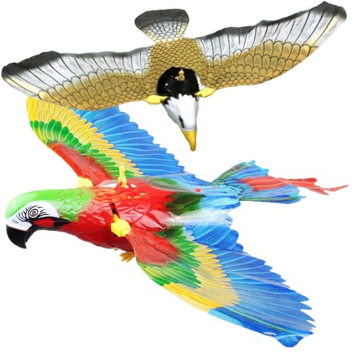 ERINGOGO 2Stücke Elektrisches Musikspielzeug Hängende Adler Und Papageien Spielzeuge Für Kinderzubehör Ohne Batterien Lustiges Für Innen Und Außeneinsatz von ERINGOGO