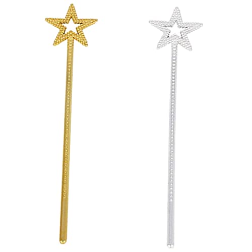 ERINGOGO 2Stücke Feenstäbe für Glitzernde Zauberstäbe Sternform Cosplay Requisiten für Partys Dress Up Bühnenaufführungen Geburtstagsgeschenke von ERINGOGO