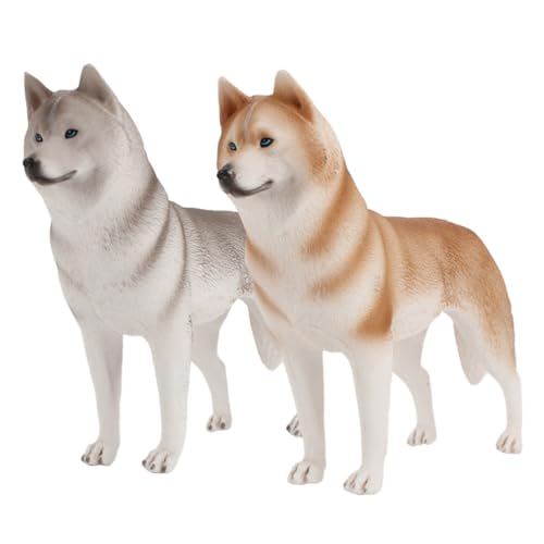 ERINGOGO 2Stücke Gefälschtes Husky Hund Modell Als Hundeornament Realistische Desktop Dekoration Für Wohnaccessoire ERINGOGO 2Stücke Gefälschtes Husky Hund Modell Als Hundeornament Realistische Desktop Dekoration Für Wohnaccessoire von ERINGOGO