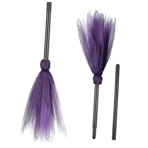 ERINGOGO 2Stücke Hexenbesen Cosplay Zubehör Für Halloween Dekorative Besen Für Kostümparty Und Karneval Farbe Für Erwachsene Halloween Dekoration von ERINGOGO