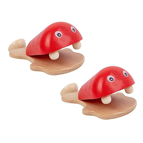 ERINGOGO 2Stücke Holz Castanet Flapper Für Farbige Fischform Musikinstrumente Motorik Und Eltern Junge Mädchen Interaktion Für Kleinkinder Und Vorschulkinder von ERINGOGO