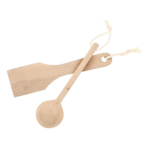 ERINGOGO 2Stücke Holz Spielküchen Zubehör Teiliges mit Holzschaufel und Holzlöffel für Kreative Rollenspiele und Küchenabenteuer für Sicher und Langlebig für Jungen von ERINGOGO