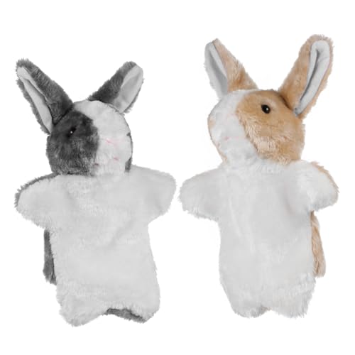 ERINGOGO 2stücke Rabbit Hand Puppet Spielzeug Realistische Handpuppen Für Fördert Vorstellungskraft Und Interaktives Spielen Für Vorschule Und Familienzeit von ERINGOGO