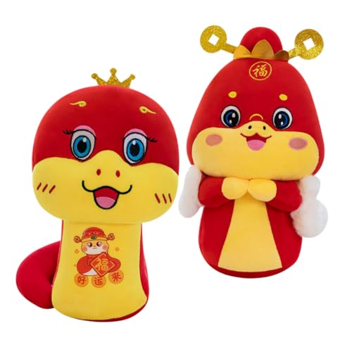 ERINGOGO 2Stücke Plüsch Schlangen Cartoon Jahr Der Schlange Kuschelige Stofftiere Für Mondneujahr Frühlingsfest Chinesisches Tischornament Perfektes ERINGOGO 2Stücke Plüsch Schlangen Cartoon Jahr Der Schlange Kuschelige Stofftiere Für Mondneujahr Frühlingsfest Chinesisches Tischornament Perfektes von ERINGOGO