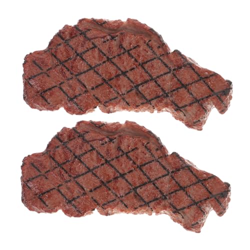 ERINGOGO 2 Stück Realistische Simulations Steak Modelle Künstliches Dekoratives Spielzeug für Kinder Plastik für Spielküche und Lernspielzeug von ERINGOGO