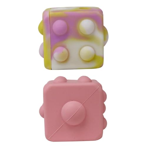 ERINGOGO 2Stücke Tragbare Stressentlastungsspielzeuge Squeeze Würfel Pädagogisches Fidget für Zufällige Farben für Stressabbau und Taktiles Lernen von ERINGOGO