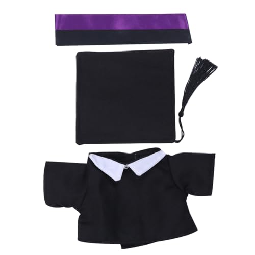 ERINGOGO 2er Set Puppen-Abschlusskleid Kostüm Plüsch Für Die Abschlussfeier Kleid Für Puppe Abschlusskleidung Für Minipuppen Puppen-abschlusskappe Puppenzubehör Black von ERINGOGO