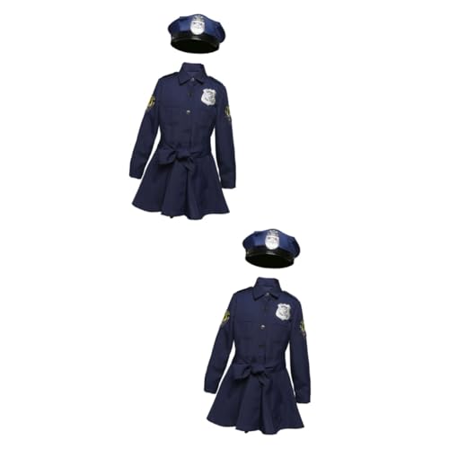 ERINGOGO 2st Kinderuniform Offizierskostüm Für Kinder Zubehör Für Kinderrollenspiele Kinderkostüm Kostümzubehör Für Kinder Halloween-polizeikostüm Kleider Mädchen Tanzkostüm Lange Ärmel von ERINGOGO