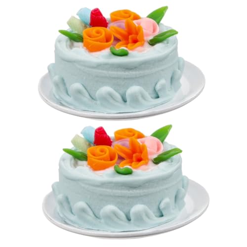 ERINGOGO 2st Mini-Cupcakes Simulation Lebensmittelmodell Küche Essen Rollenspiel Mini-Kuchen Zubehör Für Puppenstuben Tu So, Als Würdest Du Kuchen Spielen Künstlich Mousse-Kuchen Harz von ERINGOGO