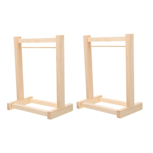 ERINGOGO 2 Stücke Holz Puppe Kleidung Rack Miniatur Puppenhaus Kleidung Zubehör Lagerung Regal von ERINGOGO