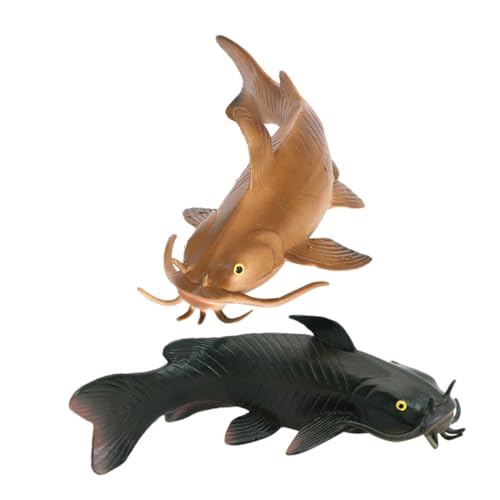ERINGOGO Pädagogisches Fischspielzeug für Jungen und Mädchen 2 Stück Realistische Fischmodelle Lebensechte Simulationsfischfiguren Zum Spielen und Dekorieren von ERINGOGO