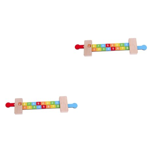 ERINGOGO 2st Spielzeug Zahlen Passendes Lineal Zuglineal Aus Holz Hölzern Kind Lernhilfen Anzahl von ERINGOGO
