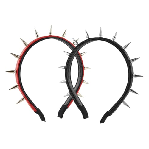 ERINGOGO 2st Stirnband Halloween- Szene Cosplay Halloween-haarschleifen Leistung Punk-kopfbedeckung Gothic Gespickt Stachelige Stirnbänder Festival Punkzubehör Zinklegierung von ERINGOGO