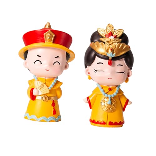ERINGOGO 2stücke Chinesische Kaiserliche Cake Dekorationen Resin Figuren Für Geburtstagstorte Desktop Ornamente Für Party Deko Kompakte Lustige Figuren von ERINGOGO