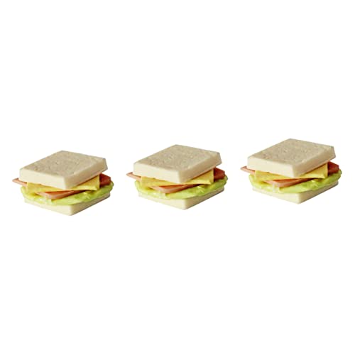 ERINGOGO 3 . Teiliges Mini Sandwich Deko Detailgetreue Food Accessoires Handgefertigte Miniaturobjekte für Tisch DIY und Kinderzimmer Szene und Partydekoration von ERINGOGO