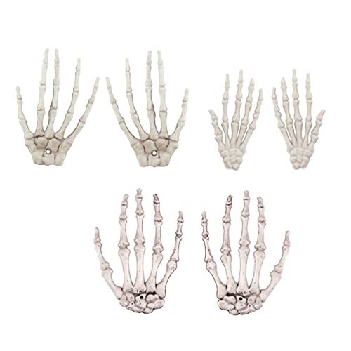 ERINGOGO 3 Paar Skeleton Handklauen Gruselige Handknochen Halloween Requisiten Halloween von ERINGOGO