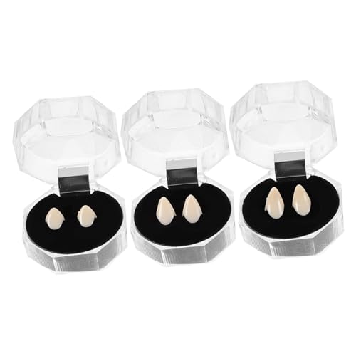 ERINGOGO 3 Paare Vampirzähne für Halloween Kostüm Party Requisite Unisex Fake Fangs ohne Kleber Sicherer für Vampire Werwölfe Cosplay Zubehör ERINGOGO 3 Paare Vampirzähne für Halloween Kostüm Party Requisite Unisex Fake Fangs ohne Kleber Sicherer für Vampire Werwölfe Cosplay Zubehör von ERINGOGO
