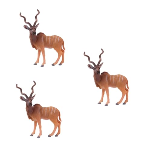 3 STK Antilopenspielzeug Spielzeug Für Wildtiere Tierische Schreibtischdekoration Leoparden-Modell Wildes Tier Tierwelt Figur Waldparty-dekor Tibetische Antilope Afrika Kind von ERINGOGO
