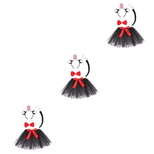ERINGOGO 3 Sätze Abschlussball Requisiten Tierohren-kostümset Katze Im Hutkostüm Zylinder-Stirnband Halloween-kostümzubehörset Süße Kopfbedeckung Suess Hut Stoff Bilden Leistungsrequisiten von ERINGOGO