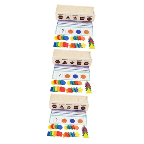 ERINGOGO 3 Sätze Formsortierung von Hackschnitzeln Farbsortierspielzeug Form-Matching-Puzzle Toys Kleinkind Spielzeug Holzspielzeug Spielzeug zur Farbklassifizierung hölzern Blöcke von ERINGOGO