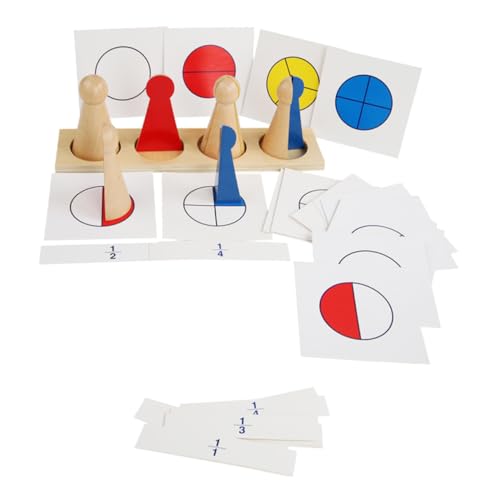 ERINGOGO 3 Sätze Lehrmittel für Bruchrechnen Kinderspielzeug spaß Holzfraktion Spielzeug Stapelspiele für Vorschulkinder Kleinkindspielzeug Lehrspielzeugsteine interaktives Spielzeug Puzzle von ERINGOGO
