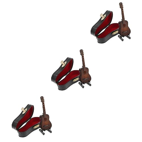 ERINGOGO 3 Sätze Gitarrenmodell Klassische Gitarre Classical Guitar Mini-Musikinstrumentenmodell winzige Gitarre Modelle Spielzeug Mini-Gitarren-Dekor Miniatur Gitarre Violine schmücken von ERINGOGO