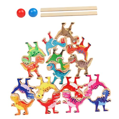 ERINGOGO 3 Sätze Höhe des Stapels pädagogisches Montessori-Spielzeug Bausteinspielzeug Spielzeug für Kleinkinder Kinderspielzeug Bausteine Dinosaurier-Spielzeug aus Holz Spielzeug stapeln von ERINGOGO