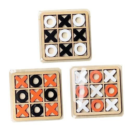 ERINGOGO 3 Sätze Holzspiel Toe Brettspiel mit Glatten Kanten Handgefertigt als Dekoratives Tischspiel für Wohnzimmer Entspannendes Familienspiel für Erwachsene von ERINGOGO