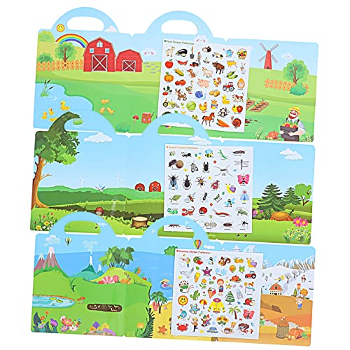 ERINGOGO 3 Sätze Kleinkindspielzeug Aufkleber Für Kinderspielzeug Wiederverwendbares Aufkleberbuch Für Kleinkinder Wiederverwendbares Stickerbuch Wasserdichter Verbund-PVC-Aufkleber ERINGOGO 3 Sätze Kleinkindspielzeug Aufkleber Für Kinderspielzeug Wiederverwendbares Aufkleberbuch Für Kleinkinder Wiederverwendbares Stickerbuch Wasserdichter Verbund-PVC-Aufkleber von ERINGOGO