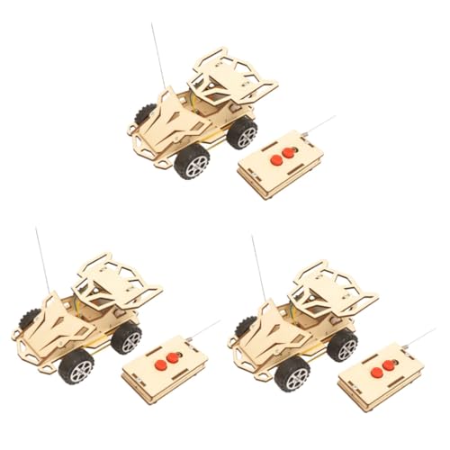 ERINGOGO DIY Stammspielzeug 3 Sätze - Holzspielzeug - DIY Spielzeug - Kinder Spielzeug - Spielzeugauto lauflernwagen gebaut Modell Kraftrad Rennauto Schüler Sportwagen 3D-Puzzles Aus Holz von ERINGOGO