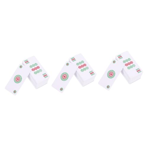 ERINGOGO 3 Sätze Mahjong-Fliesen Pokerkarten Card Sleeves Bausatz Campingspielzeug Spielsachen für die Reise mit Mahjong-Karten lustiges Mahjong-Kartenspielzeug Haushalt einstellen China von ERINGOGO