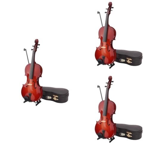 ERINGOGO 3 Sätze Mini-Geige künstliches para Lernspielzeug schreibtischdeko Schreibtisch Dekoration Geschenk Modelle Fotografie-Requisiten Geigenmodell-Stütze Haushalt Kind von ERINGOGO