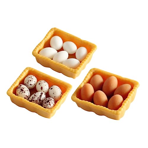 ERINGOGO 3 Sätze Mini verpackte Eier für kinderspielzeug Hausmodell Dekoration kinderf Toy Puppenstuben-Eier Miniatur Mini-Ei-Dekore für die Küche Mini- -Requisiten Harz von ERINGOGO