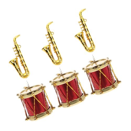 ERINGOGO 3 Sätze Miniatur-Saxophon mini Saxophon mini Schlagzeug stylingbã¼rsten Miniatur Gitarre Mini-Dinge Mini-Sachen kleines Saxophon Mini-Saxophon-Foto-Requisite pp von ERINGOGO