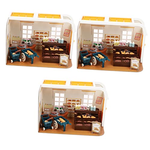 ERINGOGO 3 Sätze Puppenhaus Spielzeug kinderzimmerdeko Room Decoration Mini-Möbel Kinder tun so, als würden sie Essen Spielen Ornament Laib Brot Brotmodelle selber Machen Mini Hausbrot von ERINGOGO