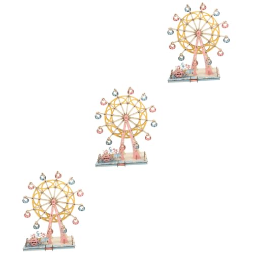 ERINGOGO 3 Sätze Riesenrad 3D-Puzzle für Kinder 3D-Puzzle aus Holz Rätsel für Erwachsene Kinder rätsel Spielzeuge Kinderspielzeug Holzpuzzle Weihnachts-Riesenrad dreidimensional Ornamente von ERINGOGO
