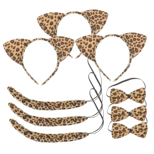 ERINGOGO 3 Sätze Teiliges Katzenohren Set mit Stirnband und Schleife Gelbes Leopardenmuster Bequemes Stoffmaterial Geeignet für Halloween Cosplay und Kostümpartys ERINGOGO 3 Sätze Teiliges Katzenohren Set mit Stirnband und Schleife Gelbes Leopardenmuster Bequemes Stoffmaterial Geeignet für Halloween Cosplay und Kostümpartys von ERINGOGO