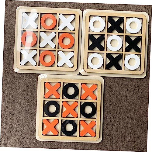 ERINGOGO 3 Sätze Teiliges Klassisches Toe Brettspiel aus Holz Sichere Glatte Kanten Familienfreundliches Spiel für Wohnzimmer und Kaffeetisch Dekoration Tragbar für Drinnen und Draußen von ERINGOGO