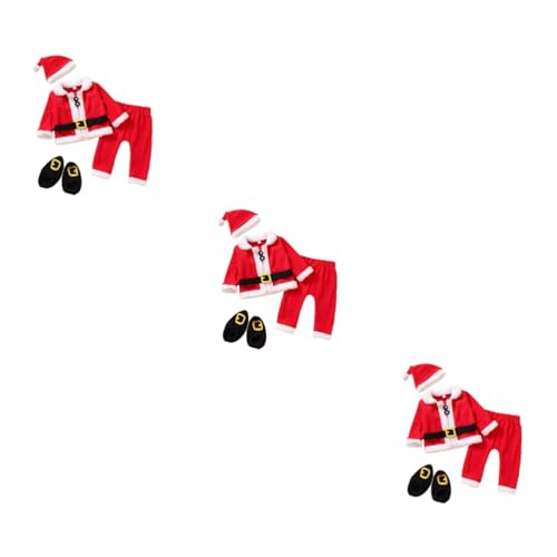 ERINGOGO 3 Sätze Vierteiliges Weihnachtsset weihnachtsanzug kinder weihnachtskleider kinder Weihnachts-Cosplay-Kostüm junge verkleiden kostüm Weihnachtsmann-Kleidung für Kinder Meerjungfrau von ERINGOGO