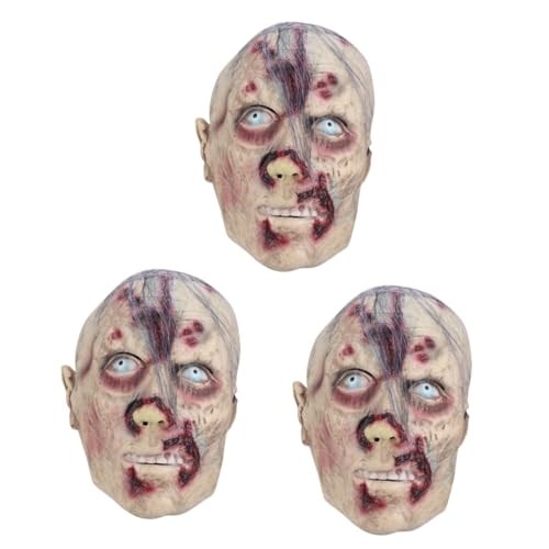 ERINGOGO 3 Stk Halloween Zombie Latex Maske Horror Zombie Kopf bedeckung kreative Zombiemaske Halloween-Party-Maske Halloween-Horror-Maske Halloween kreative Maske Emulsion Kopfbedeckung von ERINGOGO