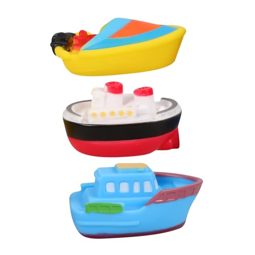 ERINGOGO Bezauberndes Badeboot-Spielzeug Für Kleinkinder – 3er-Pack Quietschendes Badespielzeug Duschspielzeug Für Kinder Baby-badewannenspielzeug Spielen von ERINGOGO