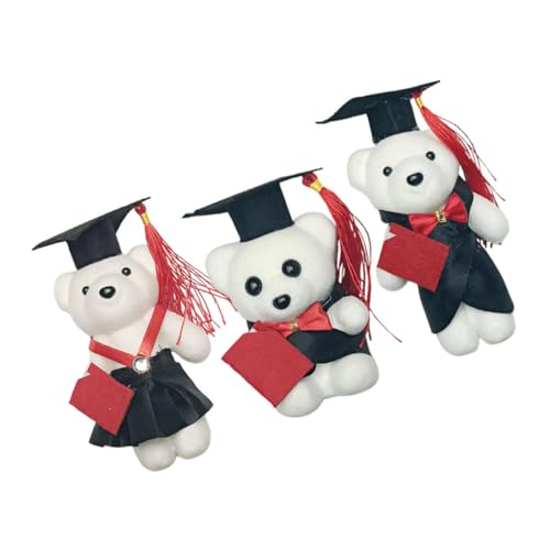 ERINGOGO 3 Stück Bärenpuppe Abitur Abschlussbär Glückwunsch Absolvent Tierpuppe Abschluss Plüschtier Krankenschwester Abschlussbär Absolvent Stoffbär Für College Schaum von ERINGOGO