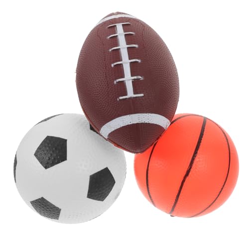 ERINGOGO 3 Stück Ballanzug Kickball-Ball Streichelball Für Zu Hause Bälle Im Freien Elastizitätsballspielzeug Bälle Für Im Alter Von 4-8 Jahren Mini-rugbybälle Für Kleinkinder Vinyl von ERINGOGO